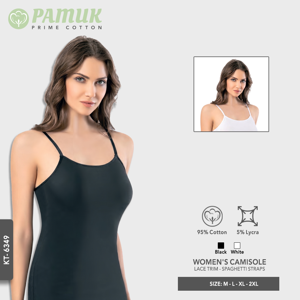WOMEN'S CAMISOLE - STRETCH COTTON AND MODAL - SUPREM FABRIC - SPAGHETTI STRAPS (KT-6349)