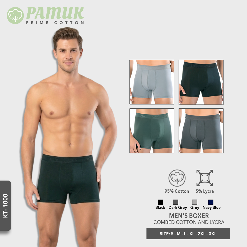 MEN'S BOXER - COMBED COTTON AND LYCRA (KT 1000)